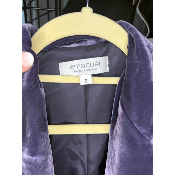 Emanuel Ungaro Velvet Silk Blazer Purple Women's Size 8 - Picture 4 of 5
